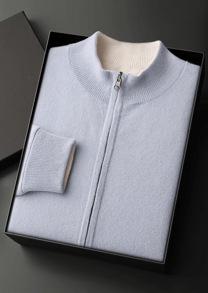 WOOL ZIP CARDIGAN