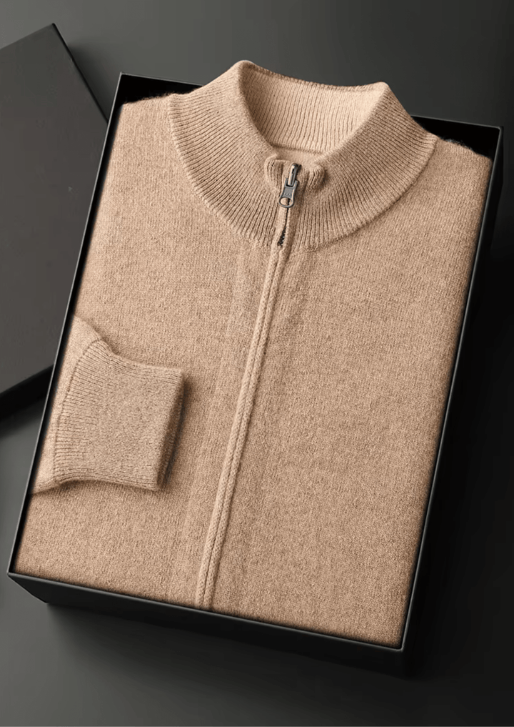 WOOL ZIP CARDIGAN