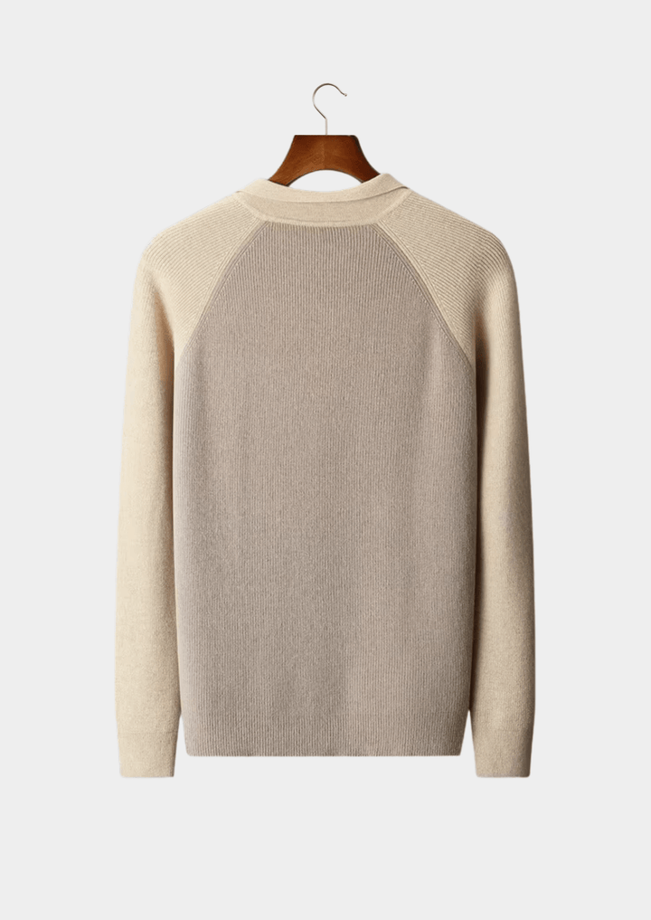 TWO TONE ZIPPER SWEATER POLO