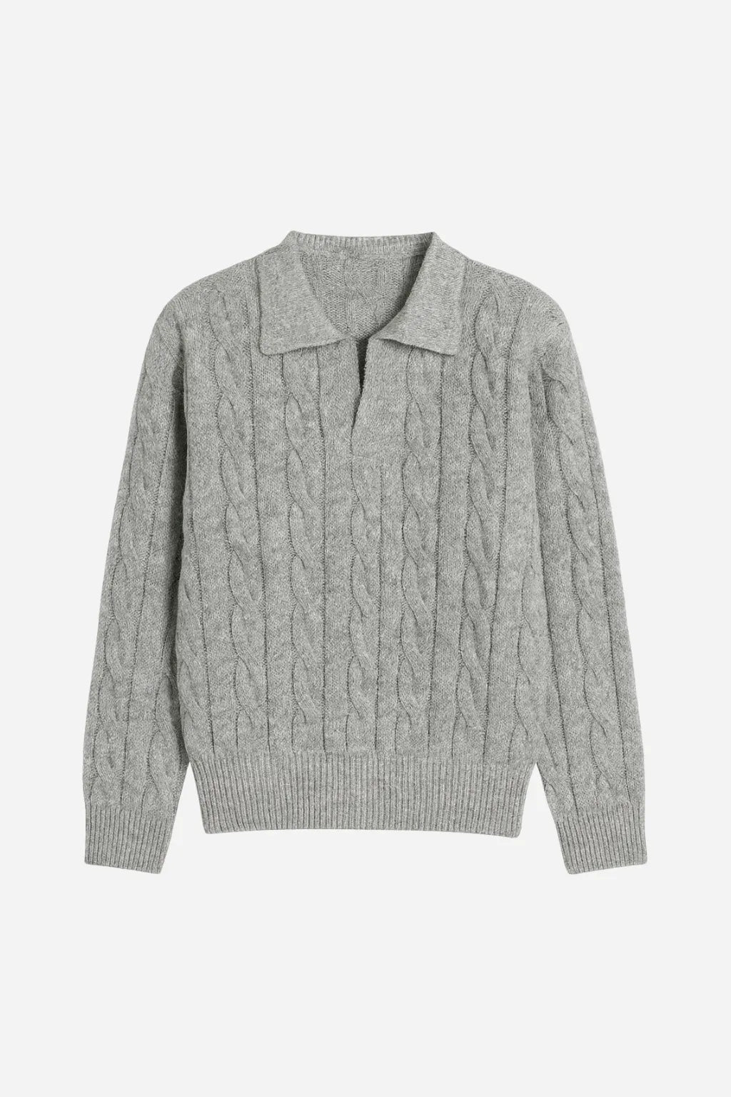 The Oslo Knit Polo – Premium Cable Sweater